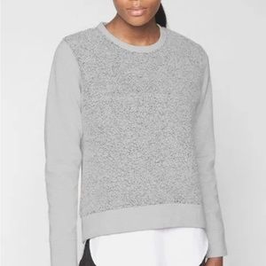 Athleta long sleeve heather gray mix media pacific sweatshirt